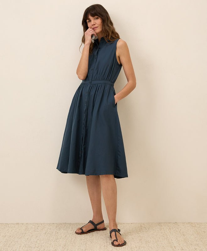 Sunset Lightweight Cotton Sleeveless Shirtdress - Echo Market