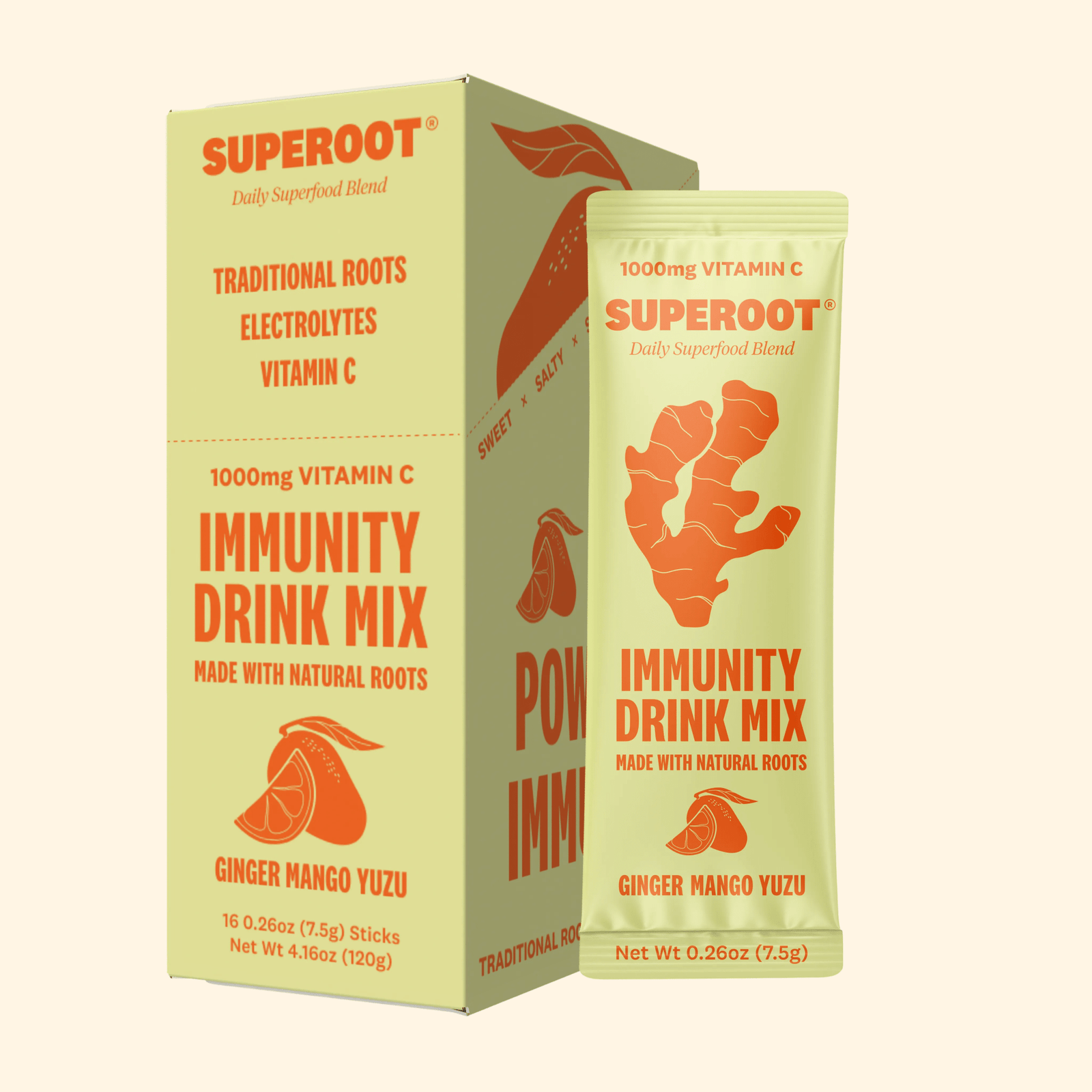 Superoot® Immunity Drink Mix | Ginger Mango Yuzu - Echo Market