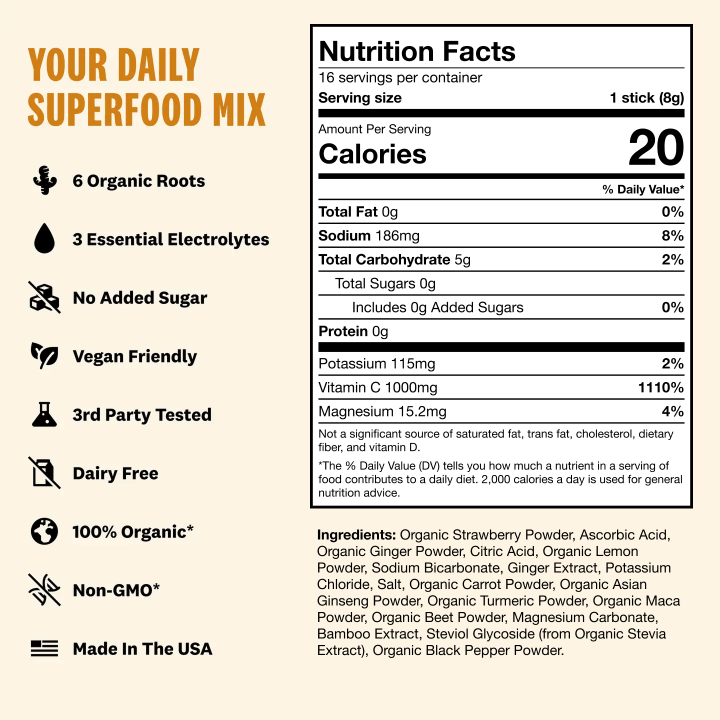 Superoot® Immunity Drink Mix | Ginger Mango Yuzu - Echo Market
