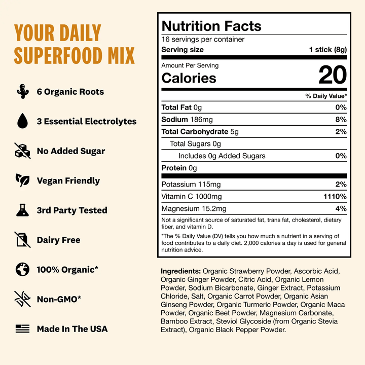 Superoot® Immunity Drink Mix | Ginger Mango Yuzu - Echo Market