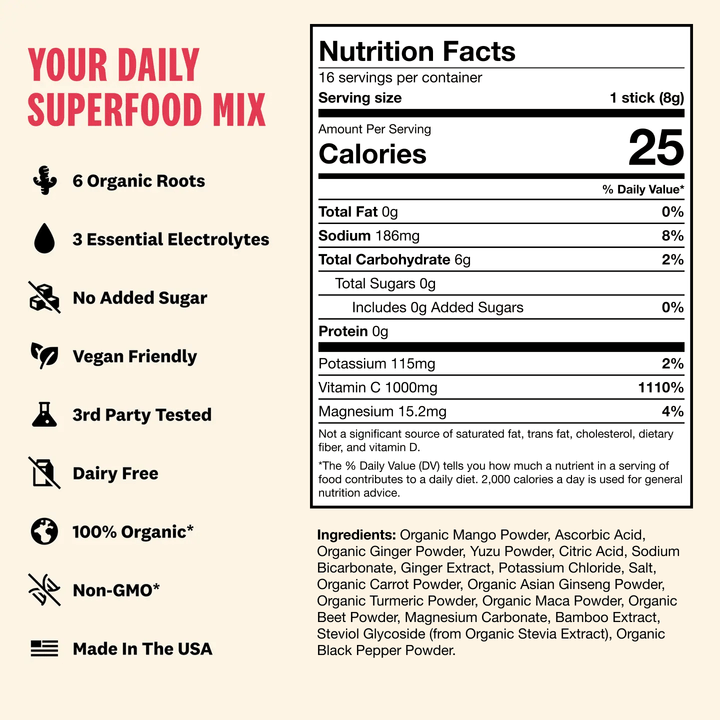 Superoot® Immunity Drink Mix | Ginger Strawberry - Echo Market