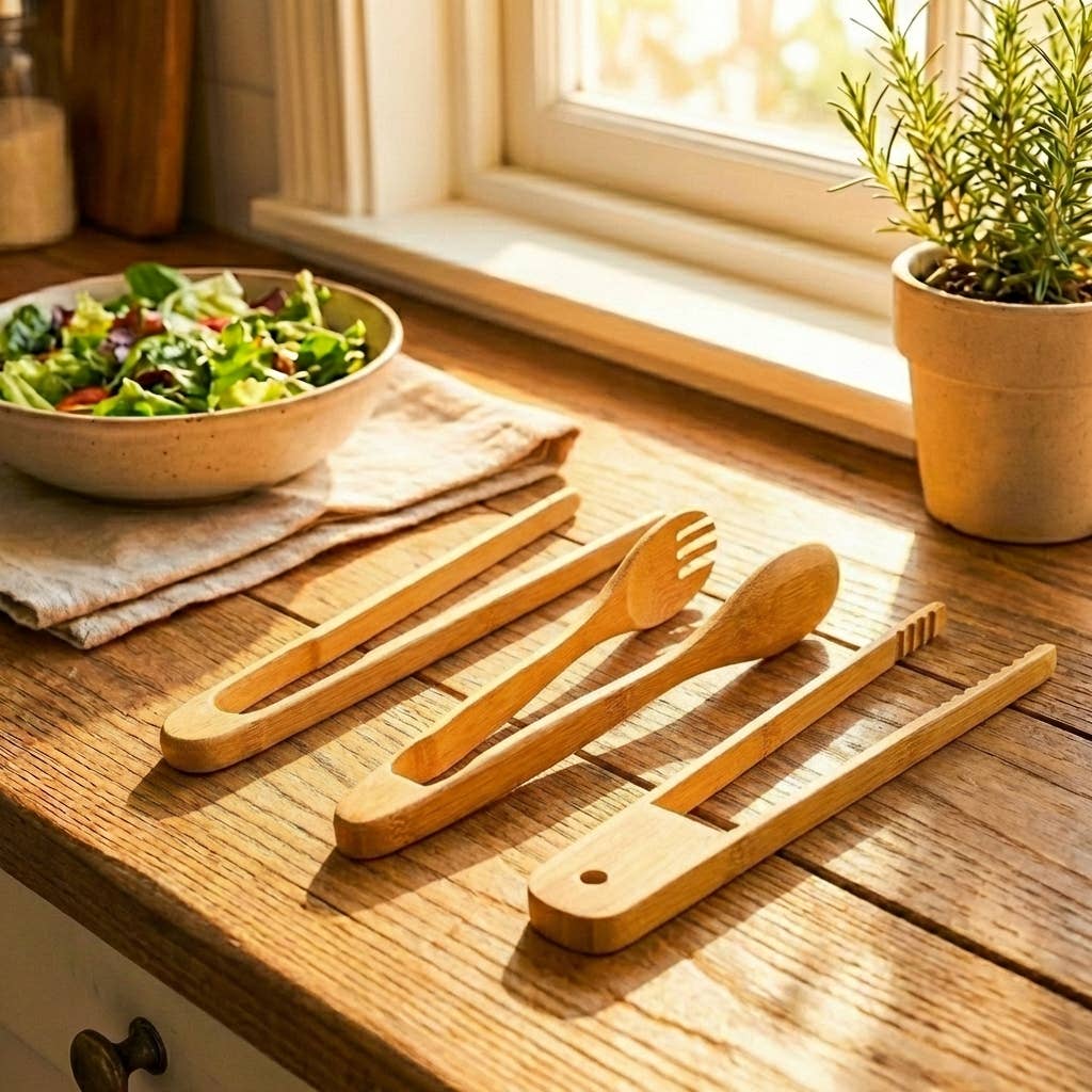 Sustainable Bamboo Tongs - Echo Market