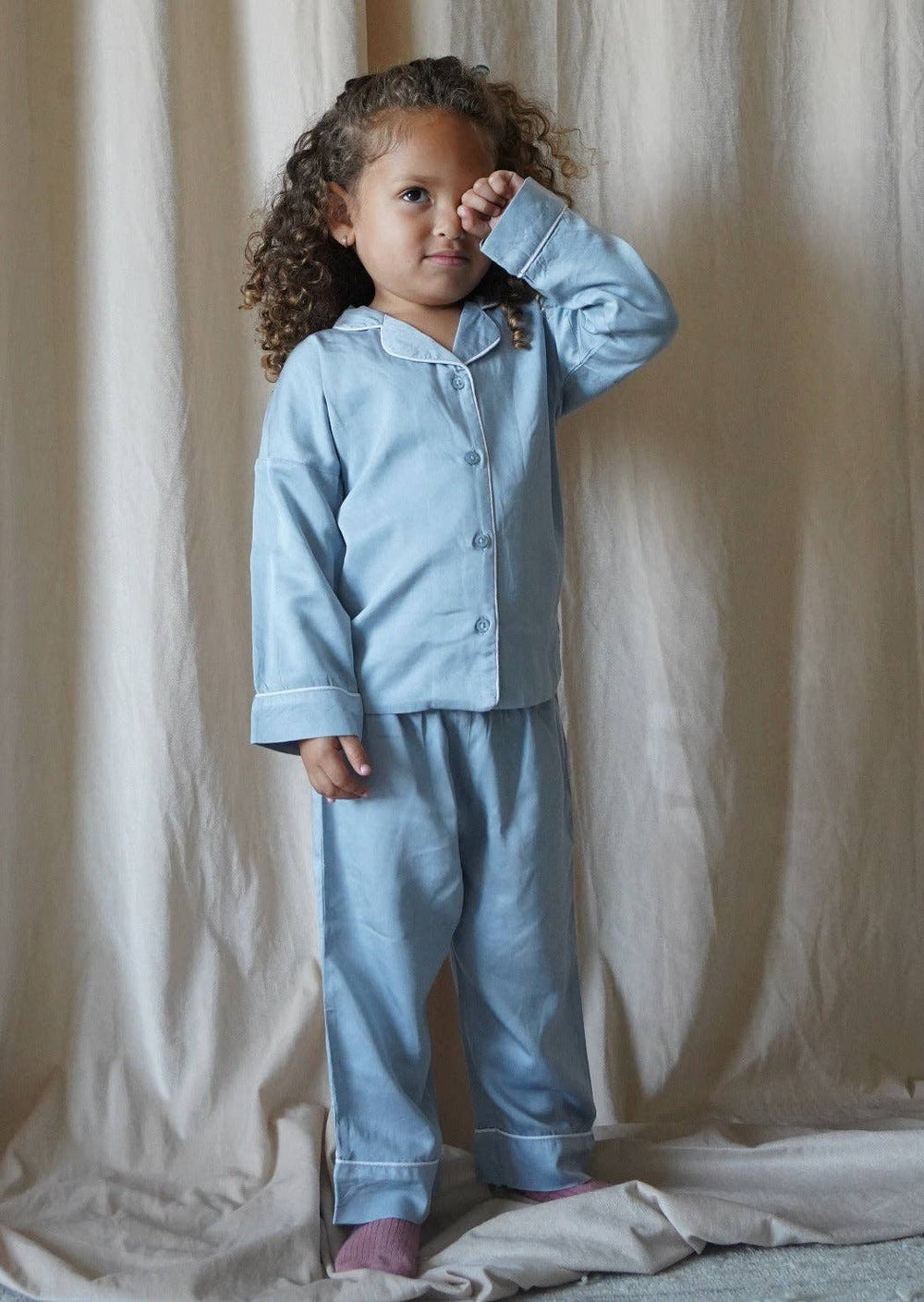 "Sweet Dreams" Two - Piece Pajamas Set | Cloud Blue - Echo Market