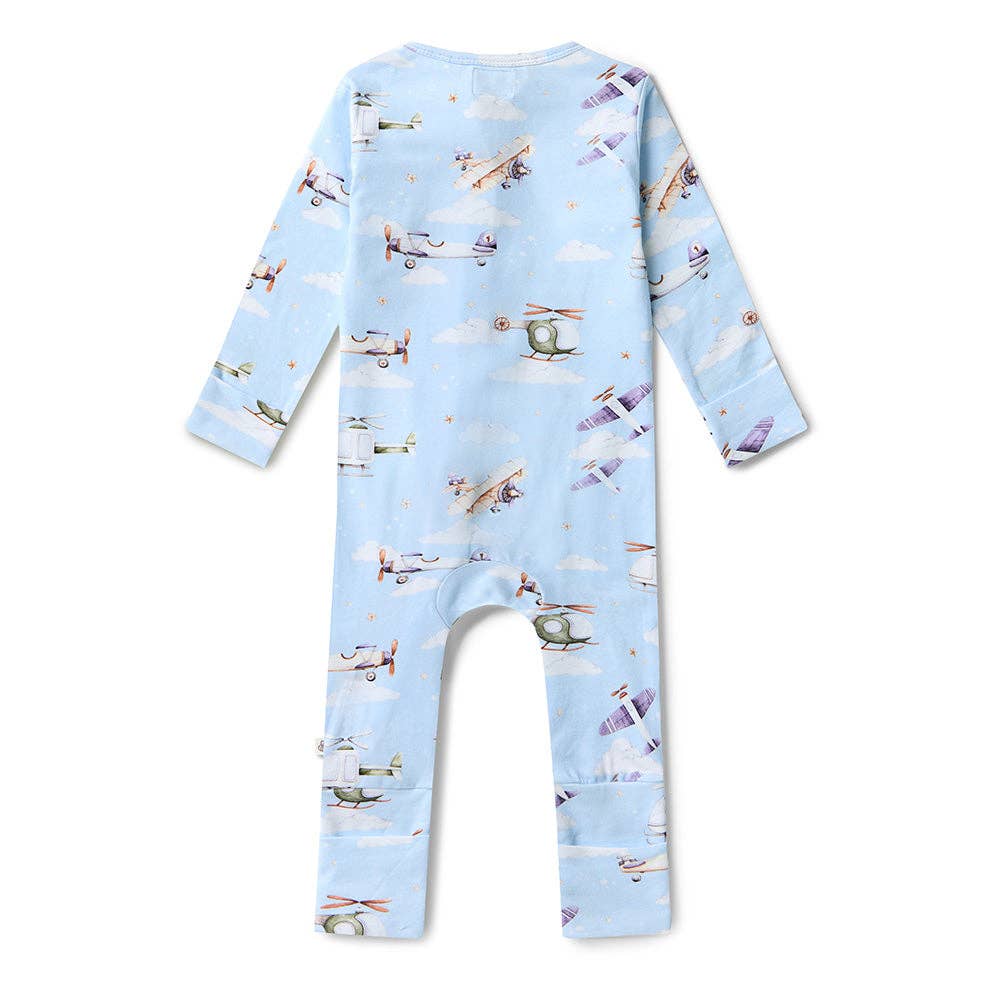 Taking Flight Organic Snugglesuit Convertible Romper on a white background