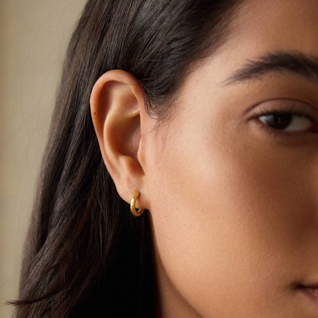 Textured Gold Hoop Earring - Echo Market