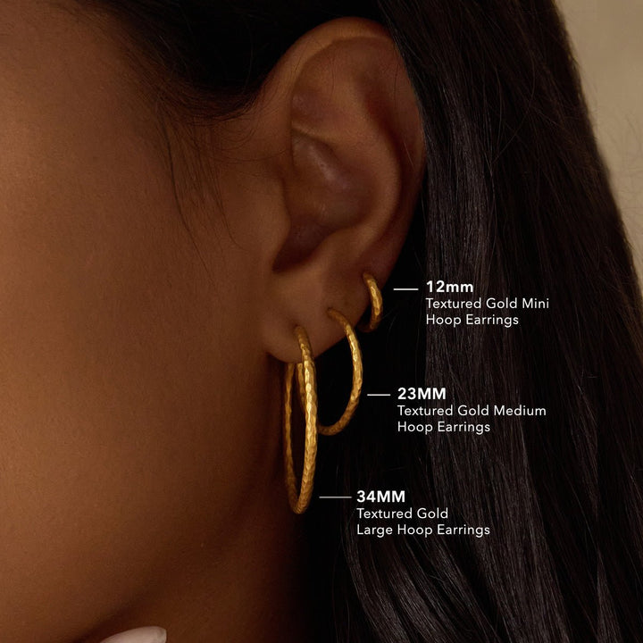 Textured Gold Hoop Earring - Echo Market