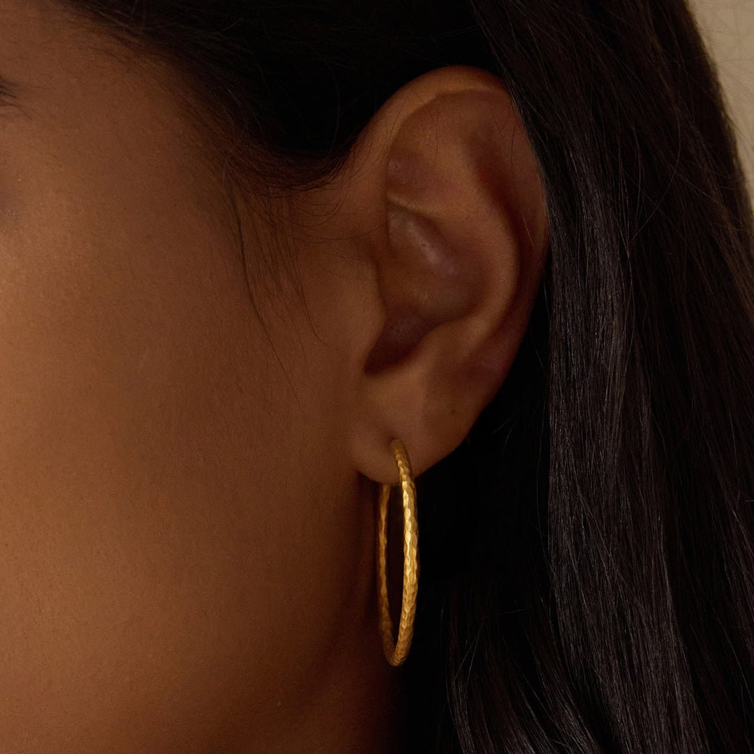 Textured Gold Hoop Earring - Echo Market