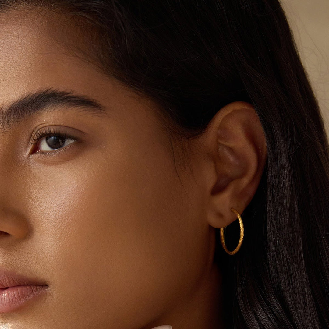 Textured Gold Hoop Earring - Echo Market