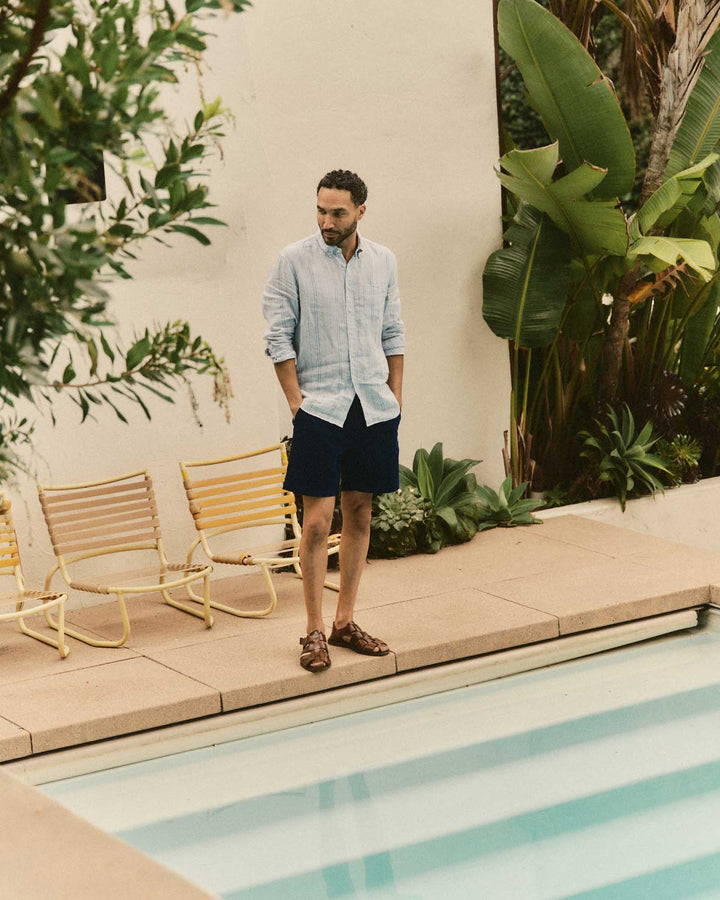 The Apres Short | Rinsed Indigo Pincord - Echo Market