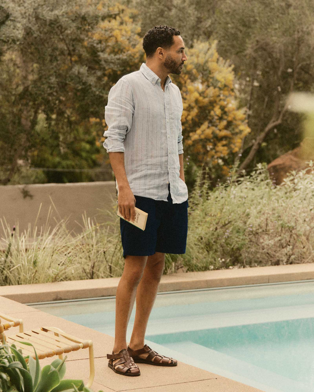 The Apres Short | Rinsed Indigo Pincord - Echo Market