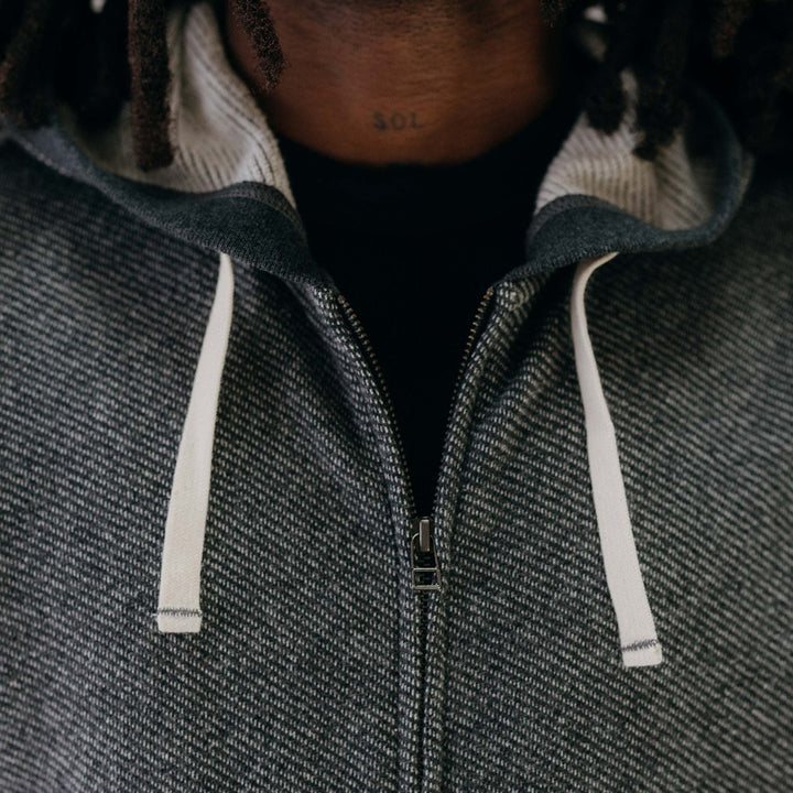 The Après Zip Hoodie in Graphite French Terry Twill - Echo Market