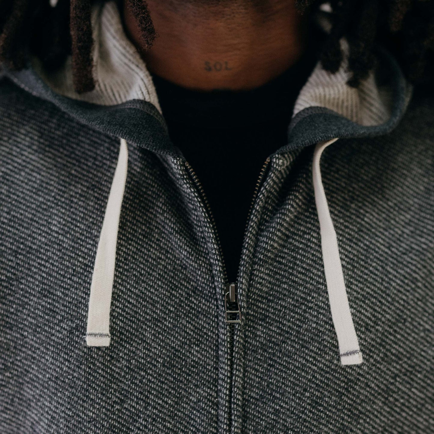 The Après Zip Hoodie in Graphite French Terry Twill - Echo Market