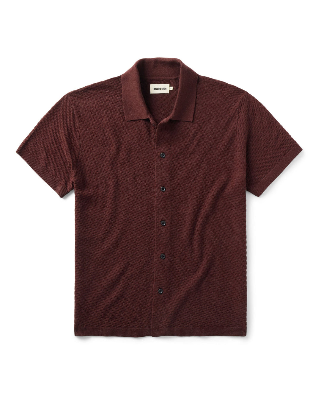 The Arlo Sweater Polo
in Burgundy Texture Knit on a white background