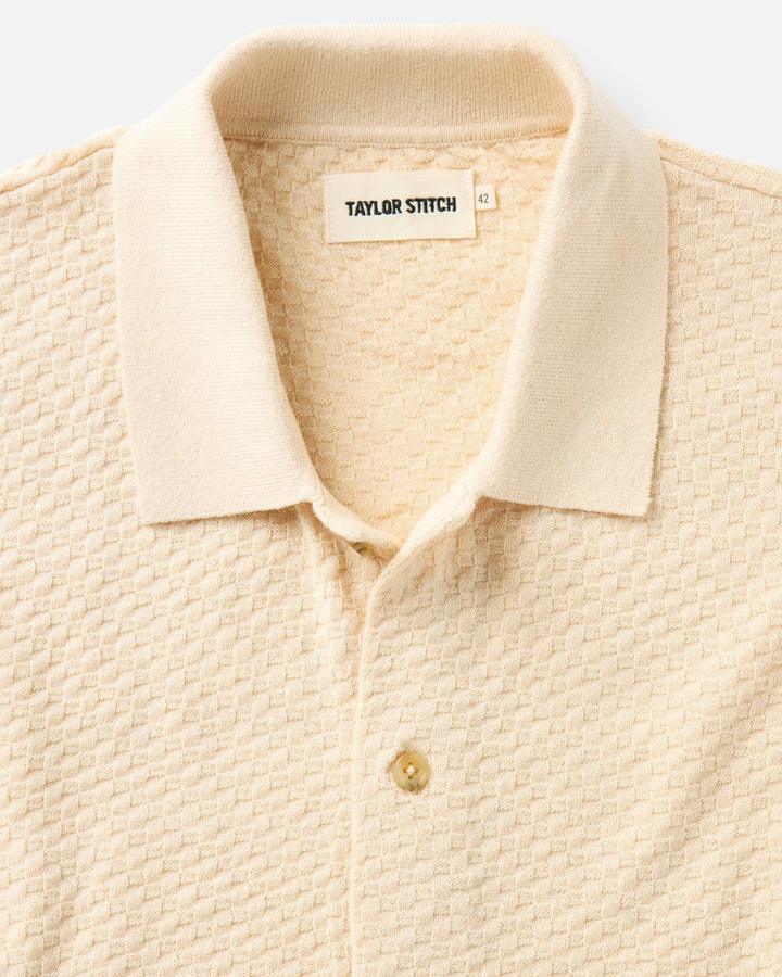 The Arlo Sweater Polo
in Oat Texture Knit with &