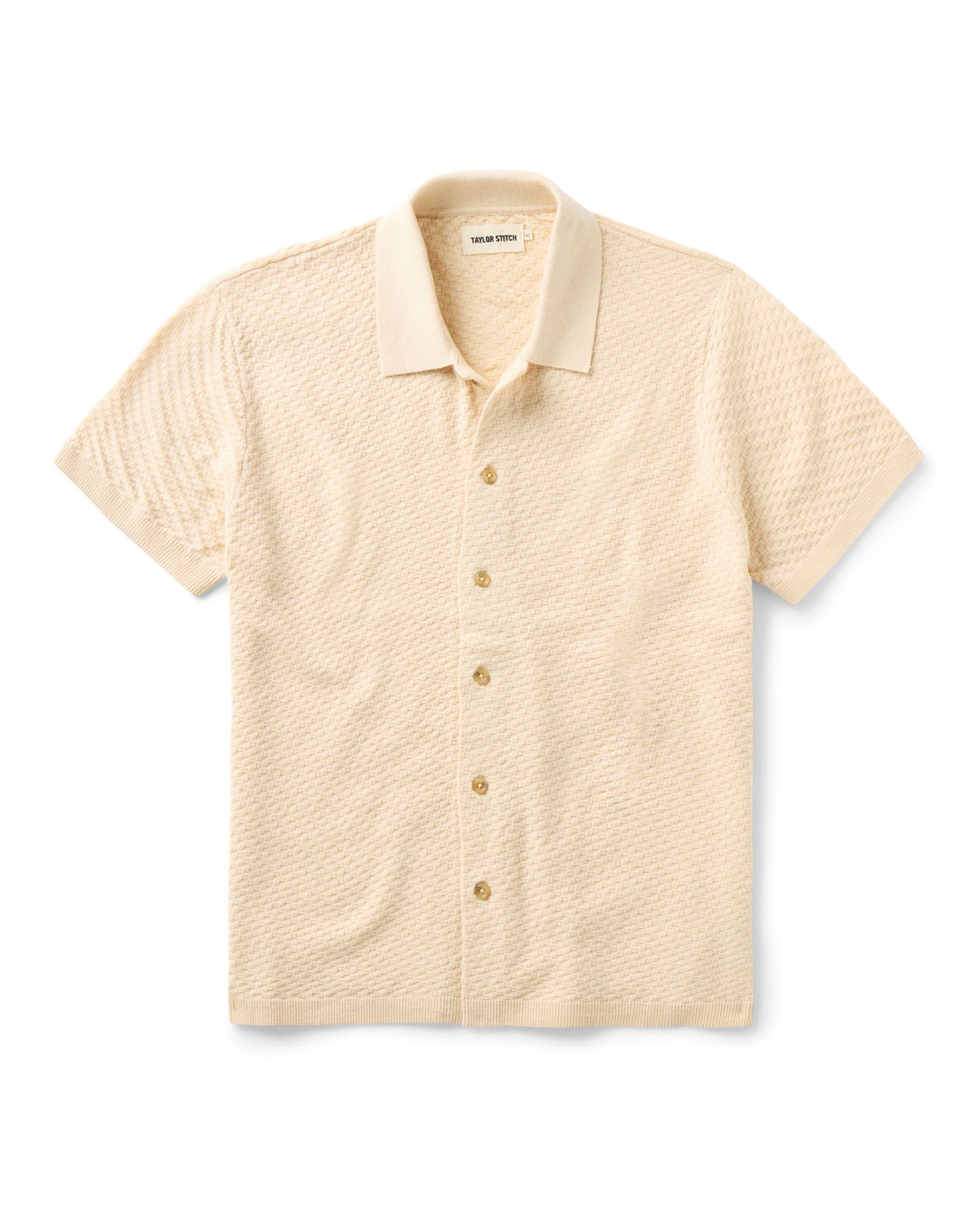 The Arlo Sweater Polo
in Oat Texture Knit on a white background