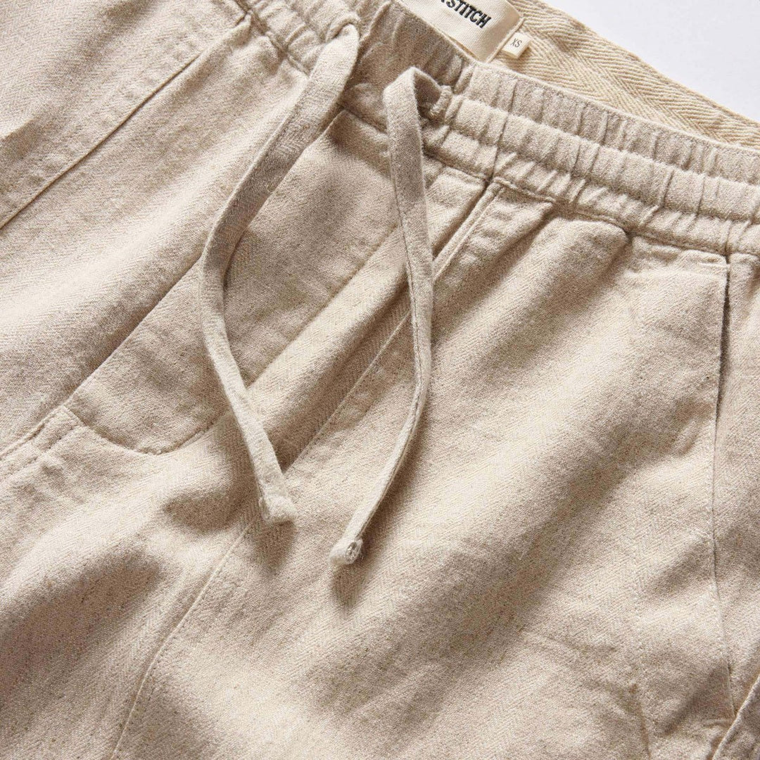 The Breakwater Pant in Natural Herringbone - Echo Market