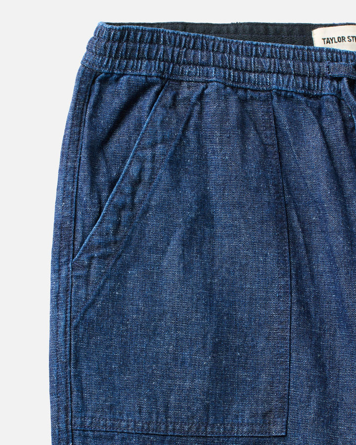 Close up of Taylor Stitch Breakwater pants pocket.
