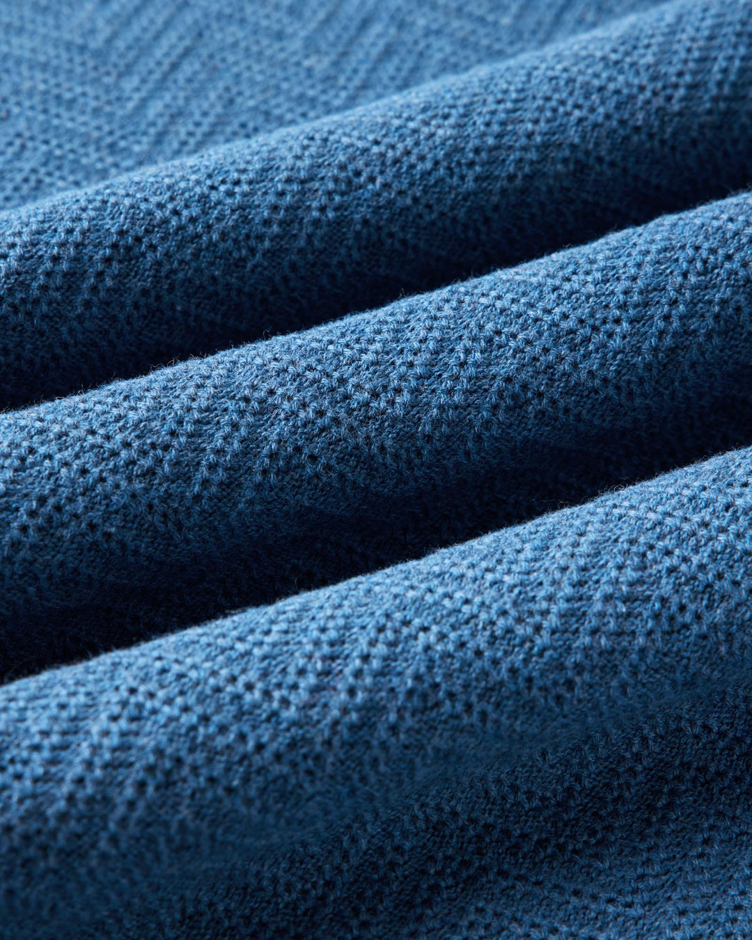 Close-up of Taylor Stitch Button Down Polo in Gulf Stream Herringbone.
