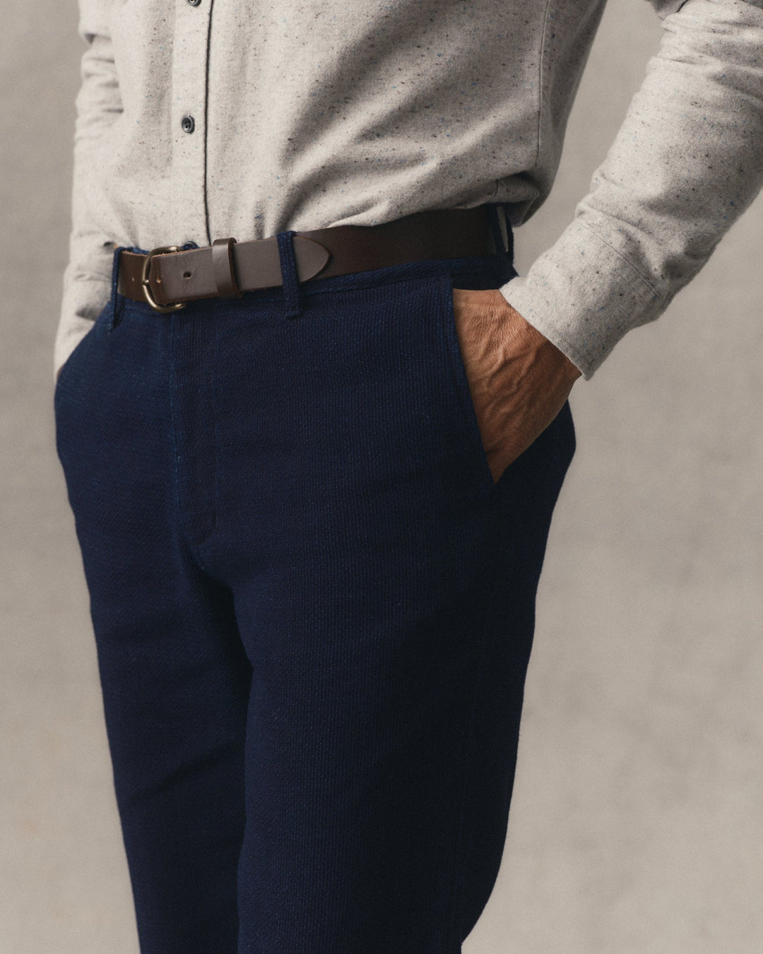 The Camden Pant | Rinsed Indigo Sashiko - Echo Market