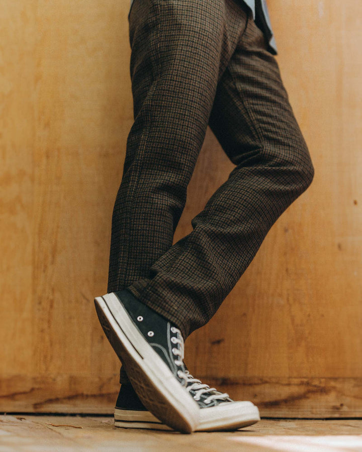 The Carmel Pant | Timber Guncheck Italian Wool - Echo Market