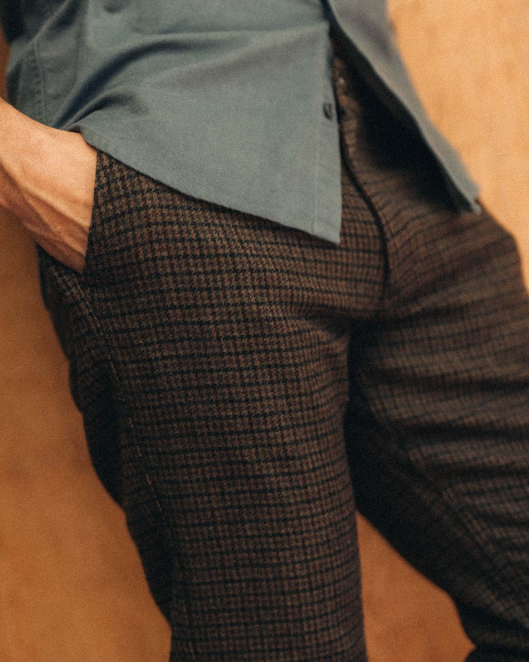 The Carmel Pant | Timber Guncheck Italian Wool - Echo Market