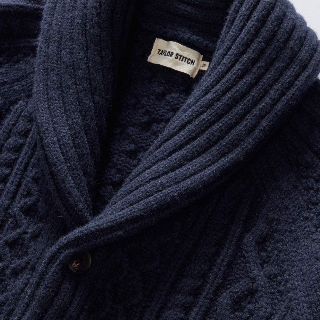 The Cascade Shawl Cardigan | Heather Marine - Echo Market