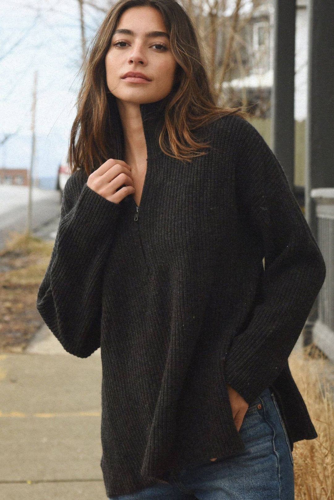 The Cashmere Cozy Half Zip Sweater - Echo Market