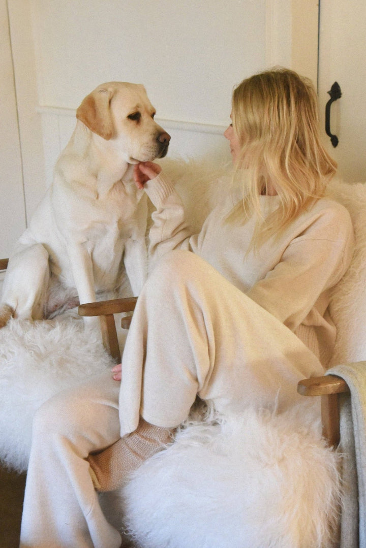 The Cashmere Malaya Crew Neck | Moon - Echo Market