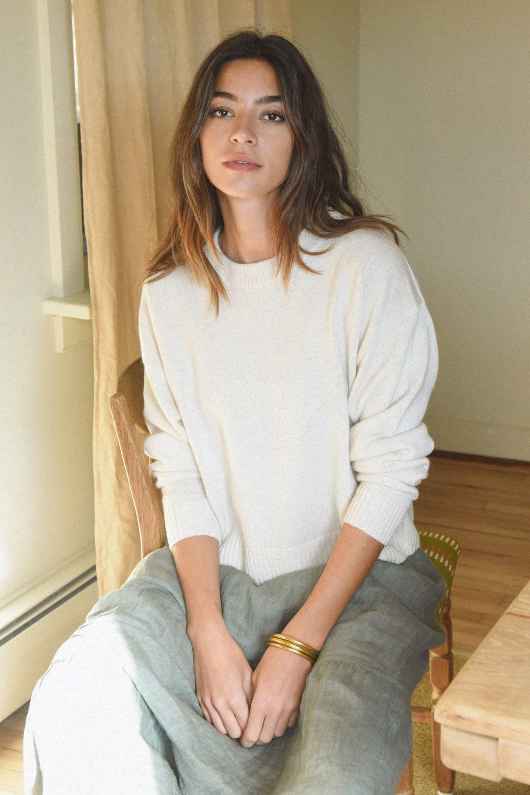 The Cashmere Malaya Crew Neck | Moon - Echo Market