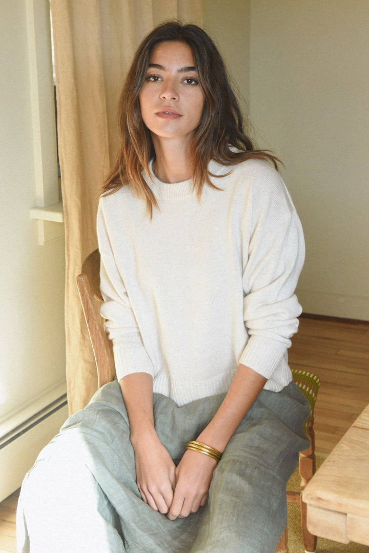 The Cashmere Malaya Crew Neck | Moon - Echo Market