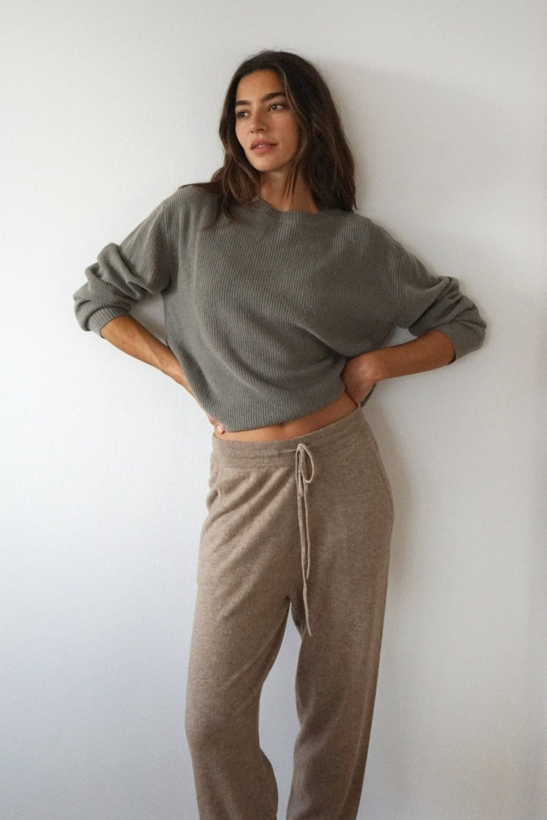 The Cashmere Maya Crew Neck | Sage - Echo Market