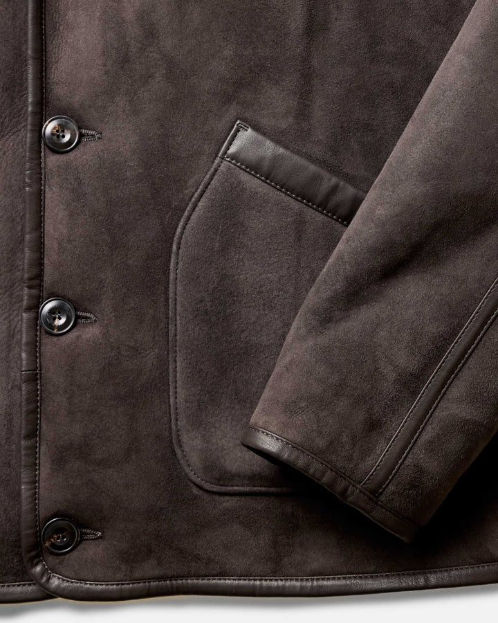 The Coleman Jacket | Dark Chocolate Shearling Suede - Echo Market