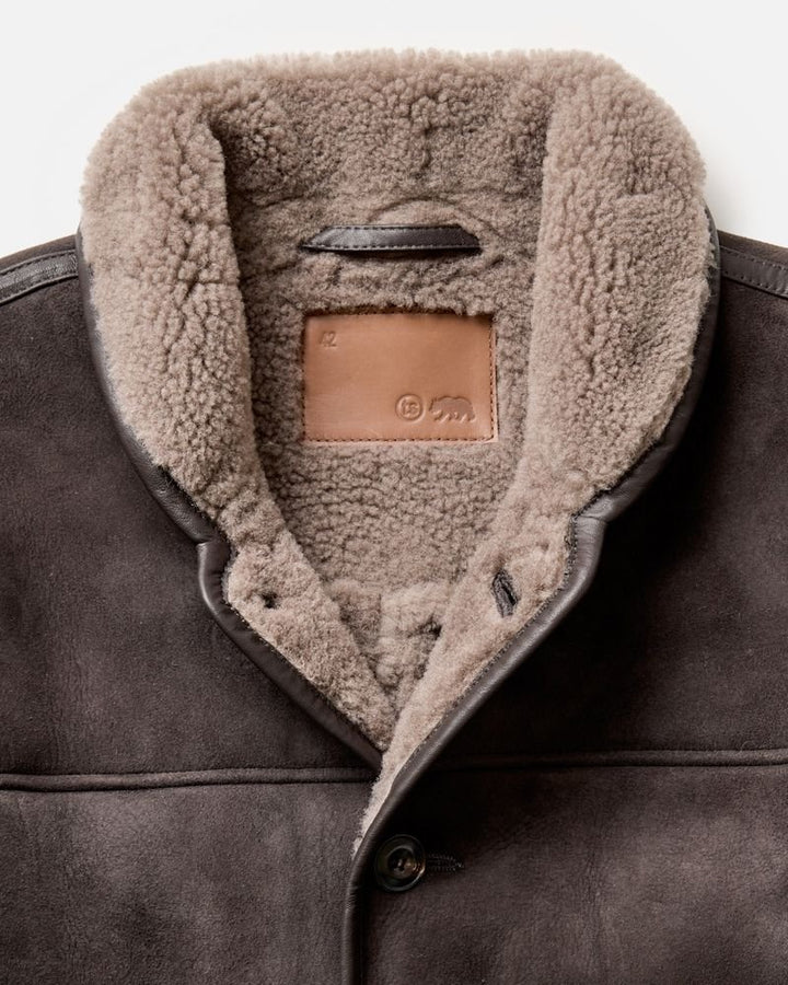 The Coleman Jacket | Dark Chocolate Shearling Suede - Echo Market