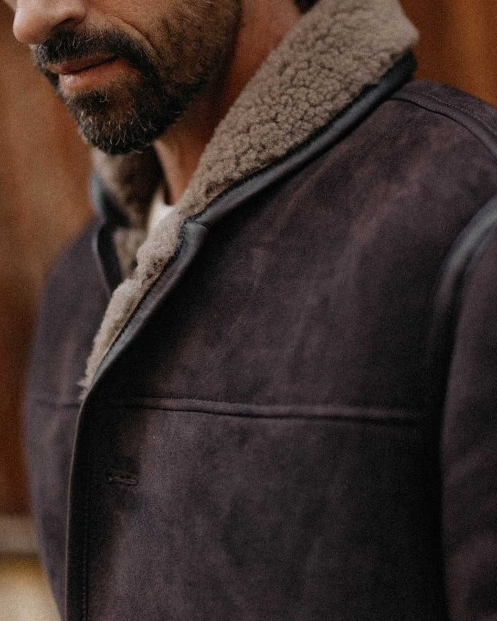 The Coleman Jacket | Dark Chocolate Shearling Suede - Echo Market
