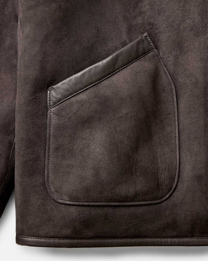 The Coleman Jacket | Dark Chocolate Shearling Suede - Echo Market