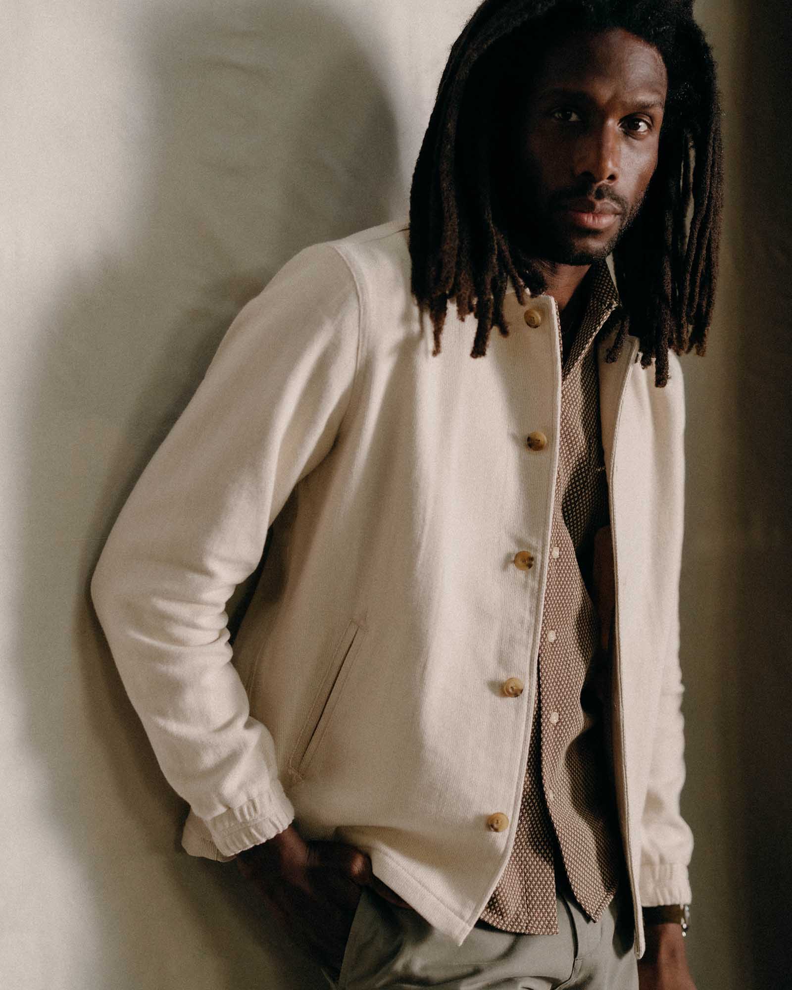 The Crew Jacket | Seeded Natural Sashiko - Echo Market