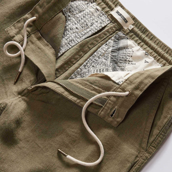 The Easy Short in Olive Linen - Echo Market