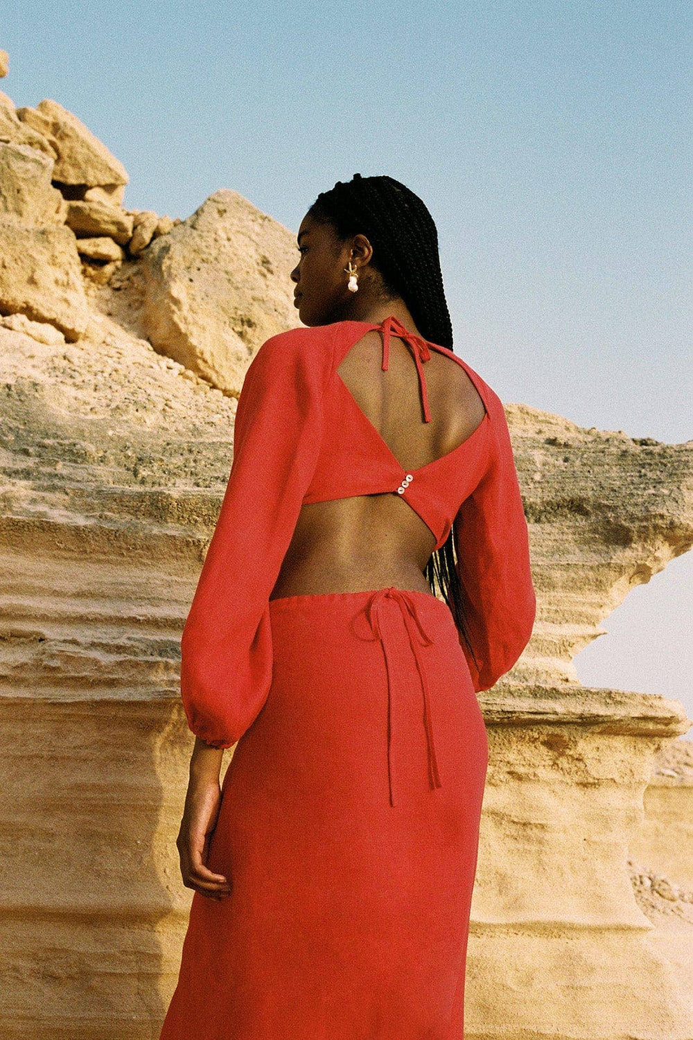 The Emilia Cut - Out Maxi Dress | Red - Echo Market