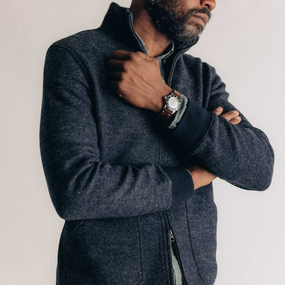 The Evans Jacket | Navy Birdseye Wool - Echo Market