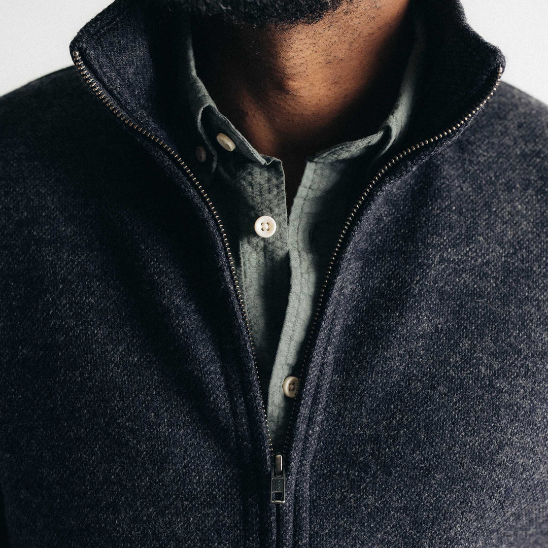 The Evans Jacket | Navy Birdseye Wool - Echo Market