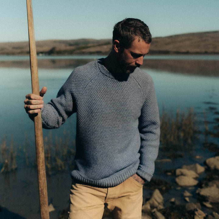 The Fisherman Sweater | Blue Melange - Echo Market