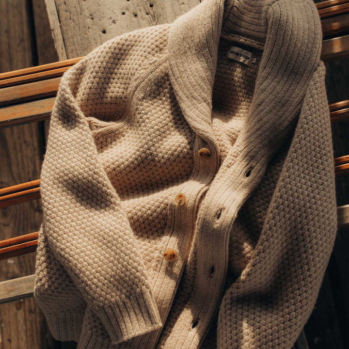 The Fisherman Sweater in Heather Oat Merino - Echo Market