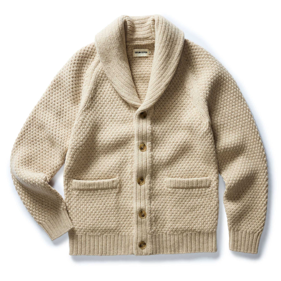 The Fisherman Sweater in Heather Oat Merino - Echo Market