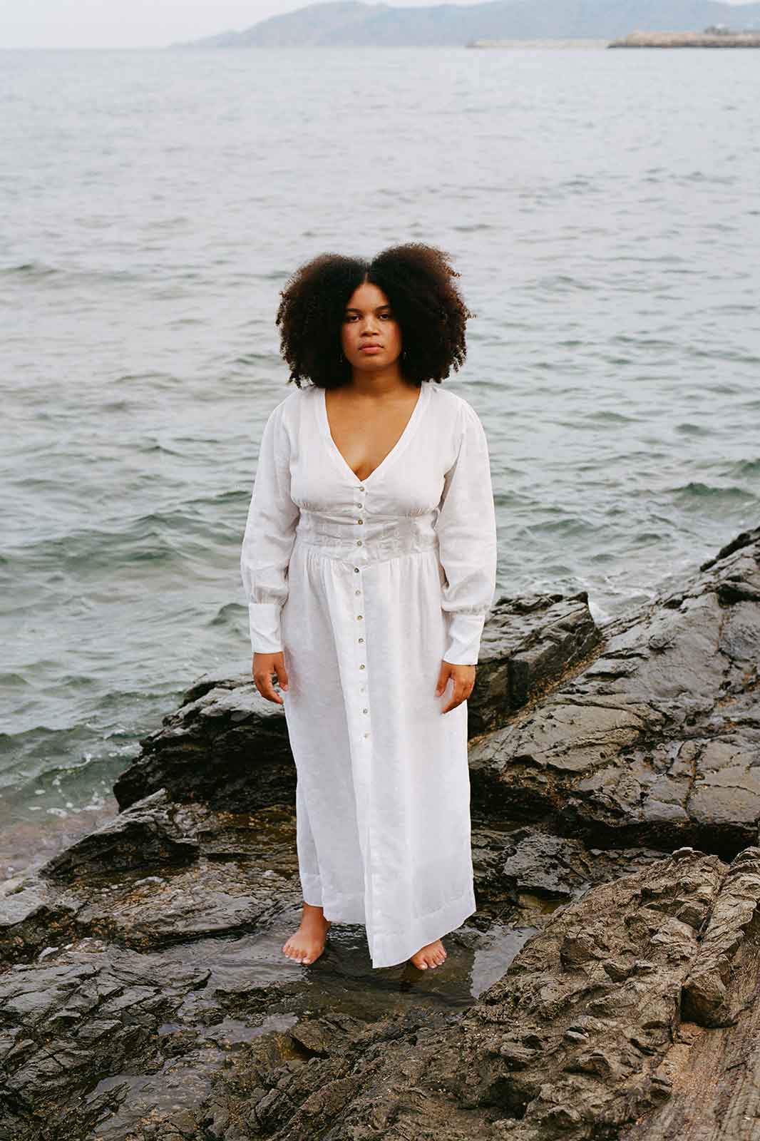 The Gertrude Linen Maxi Dress | White - Echo Market