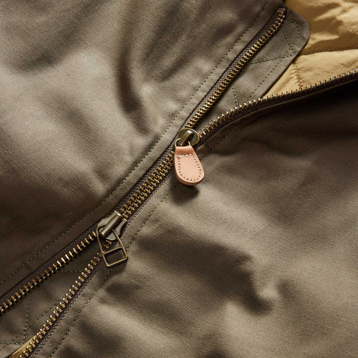 The Insulated Bomber Jacket in Fatigue Olive Dry Wax - Echo Market