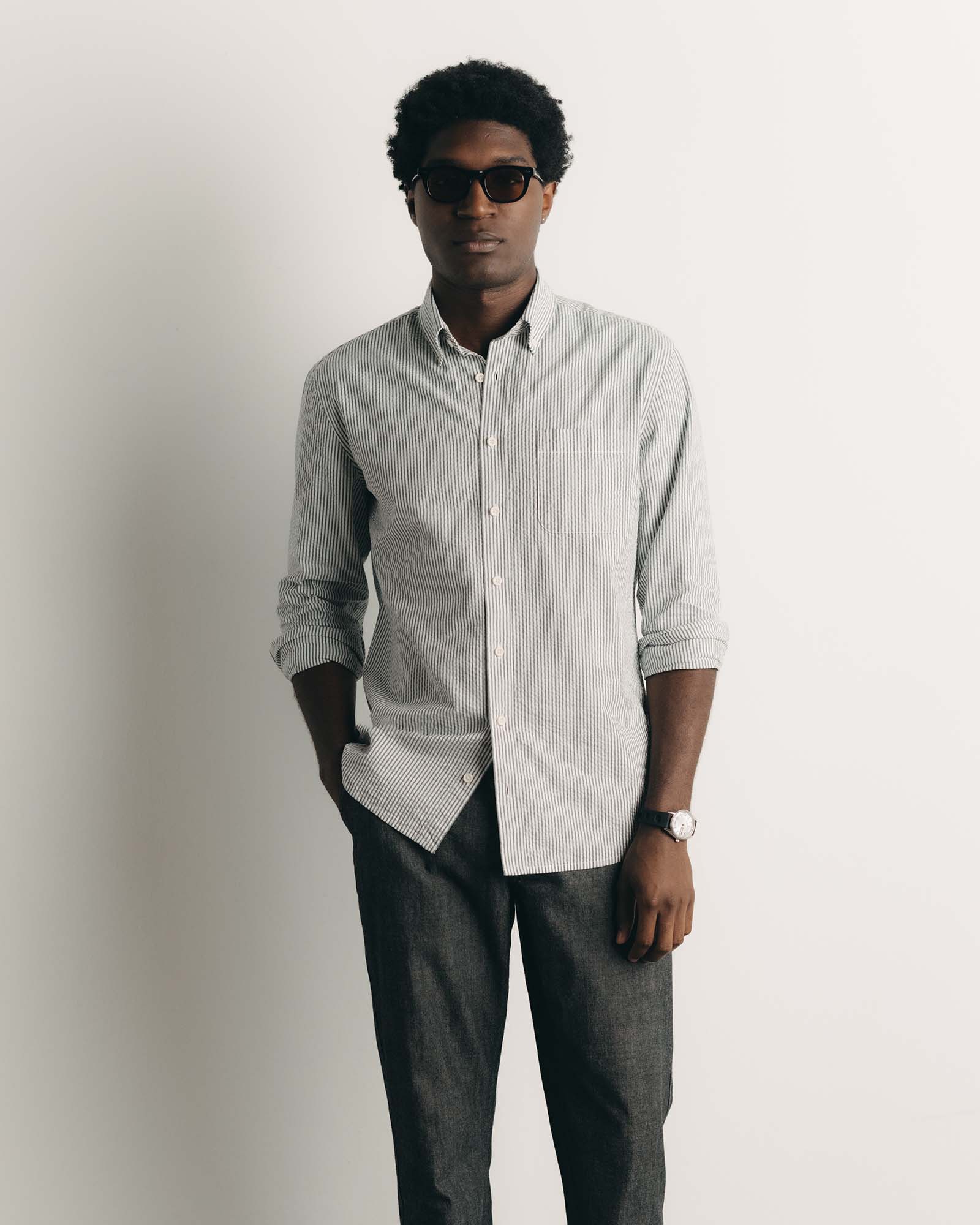 The Jack | Navy Stripe Seersucker - Echo Market