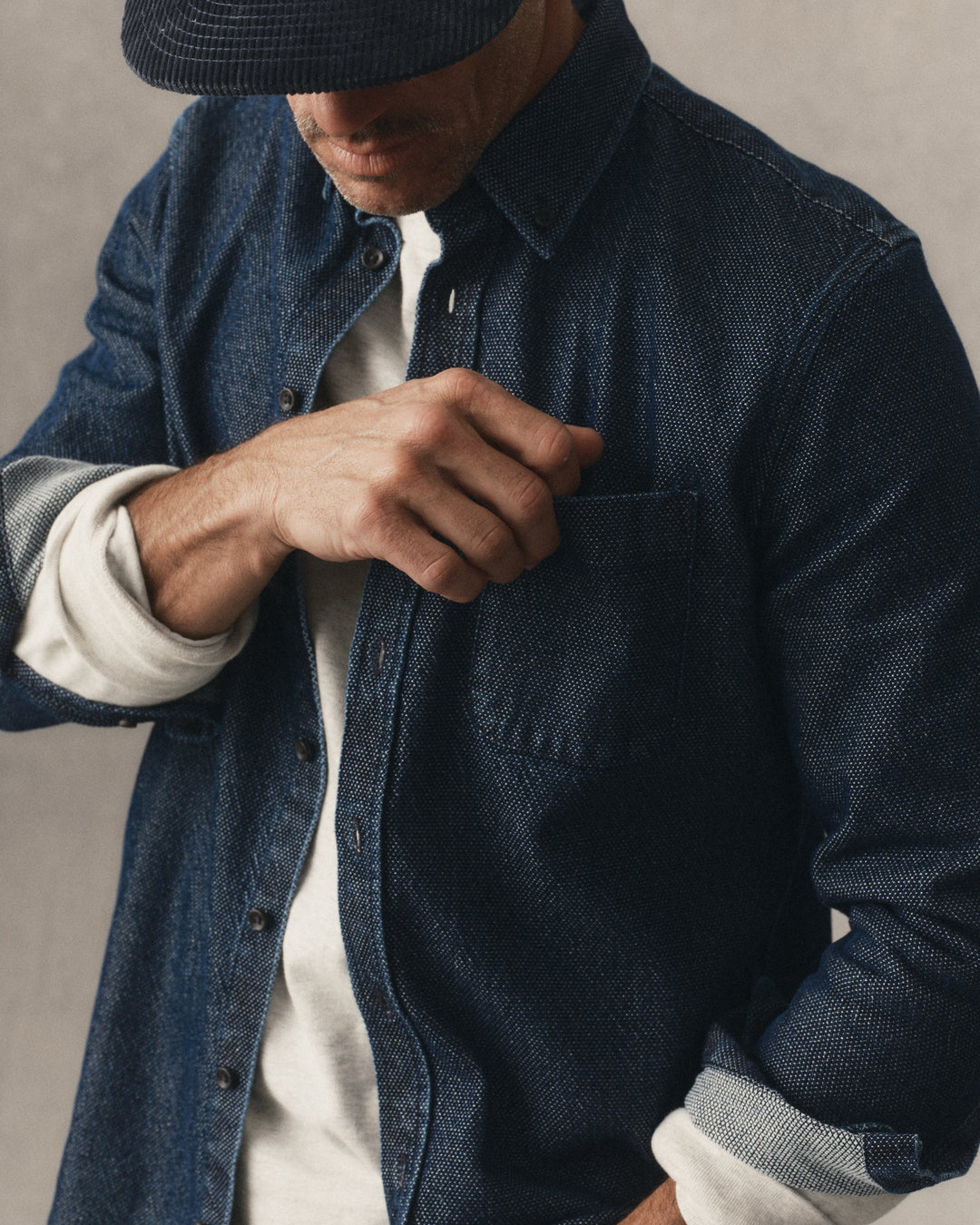 The Jack | Rinsed Indigo Japanese Jacquard Dot - Echo Market