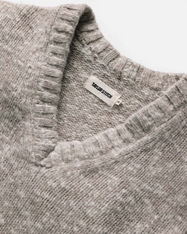 The Match V - Neck Sweater | Sable Merino Slub - Echo Market