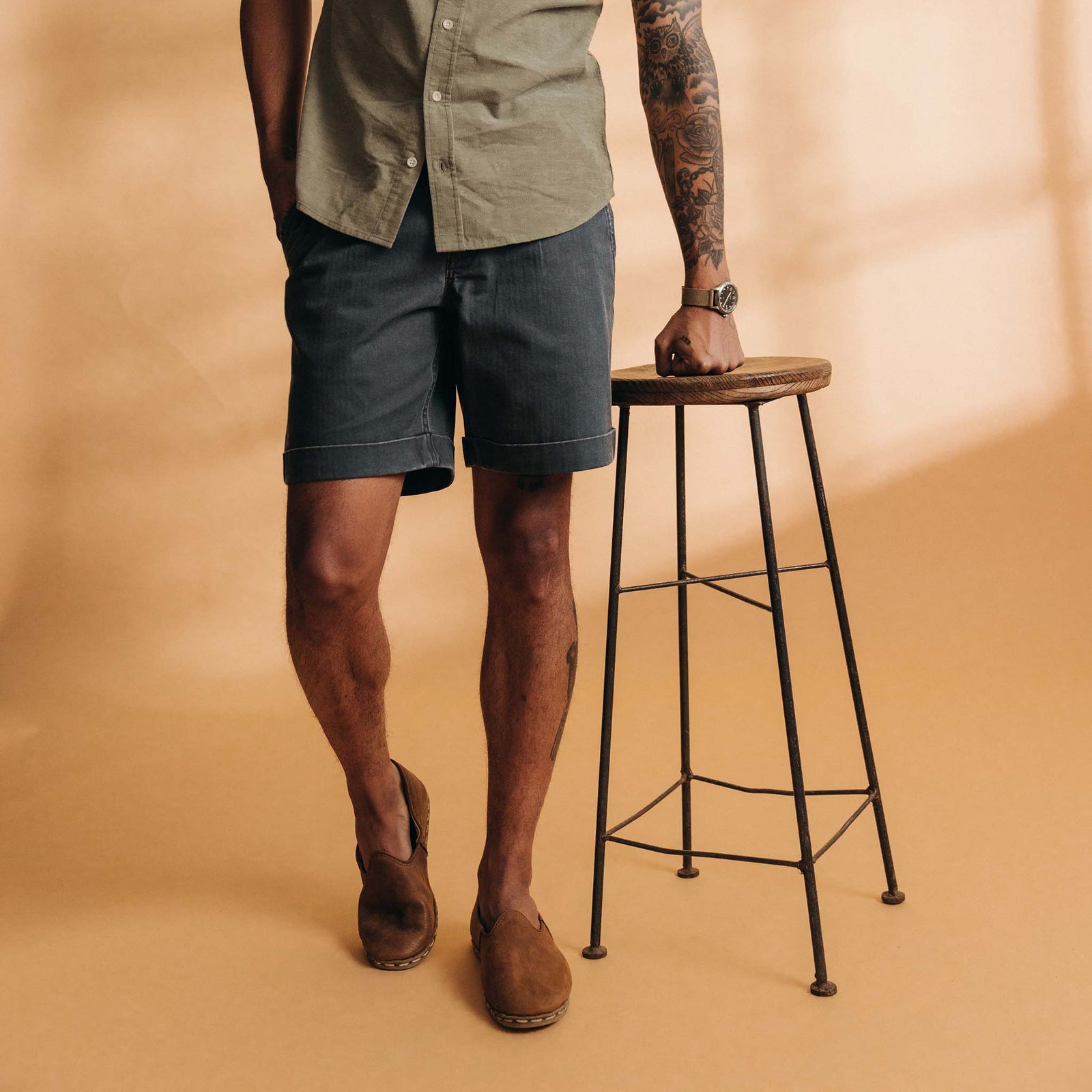 The Matlow Short | Dark Navy Herringbone - Echo Market