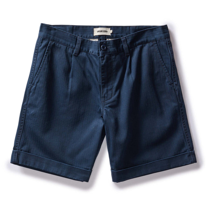 The Matlow Short | Dark Navy Herringbone - Echo Market